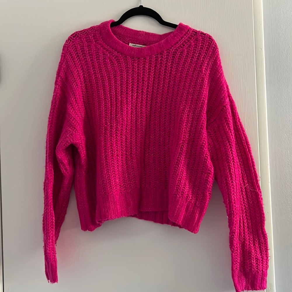 American  eagle hot pink pullover